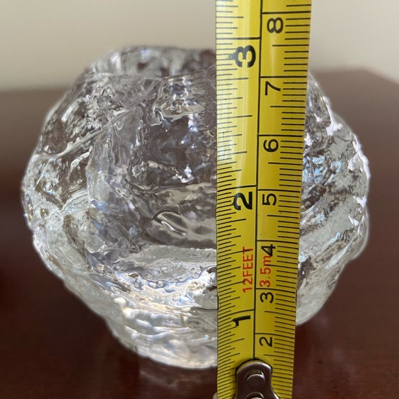 Kosta Boda SNOWBALL 3” Votive Candleholder Crystal Clear Ice Glass FLAW - Picture 9 of 9